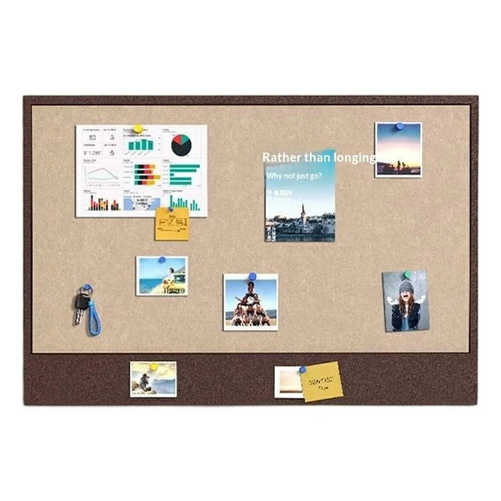 60x80cm No Drill Felt Message Board Magic Tape Backing Photo Display Wall Bulletin Board - Dark Brown - 1