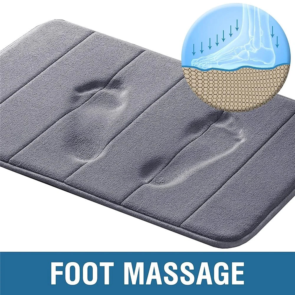 50x80cm Coral Fleece Bath Mat Non-Slip Absorbent Thick Bathroom Floor Mat for Shower - Dark Grey - 3