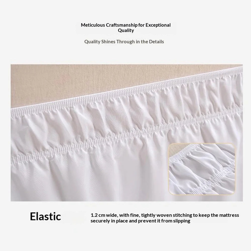 100x200+40cm Adjustable Bed Skirt Drop Length Elastic Band Dust-Proof Ruffle Pleated Bed Skirt - Pink - 7