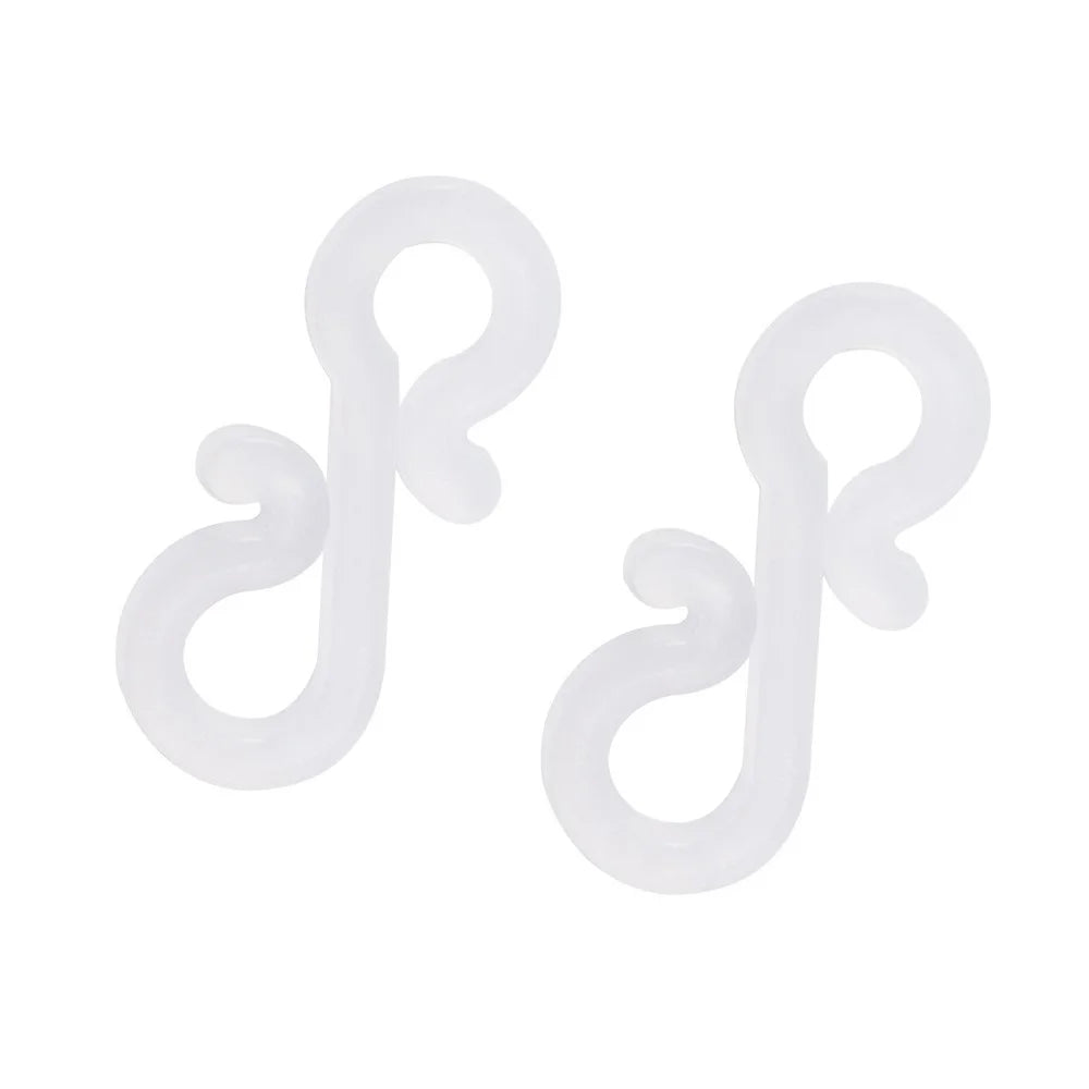 50Pcs S-shaped PP Hooks Shower Curtain Christmas Light String Hangers for Bathroom Decoration - White - 3