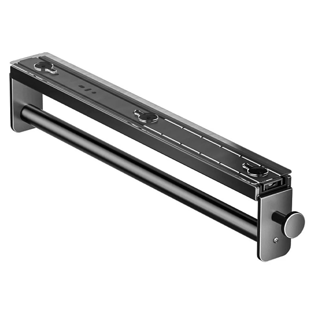 40cm Pull-Out Pants Rack Top-Mount Silent Damping Slide Wardrobe Trousers Hanger - Gunmetal Gray - 2
