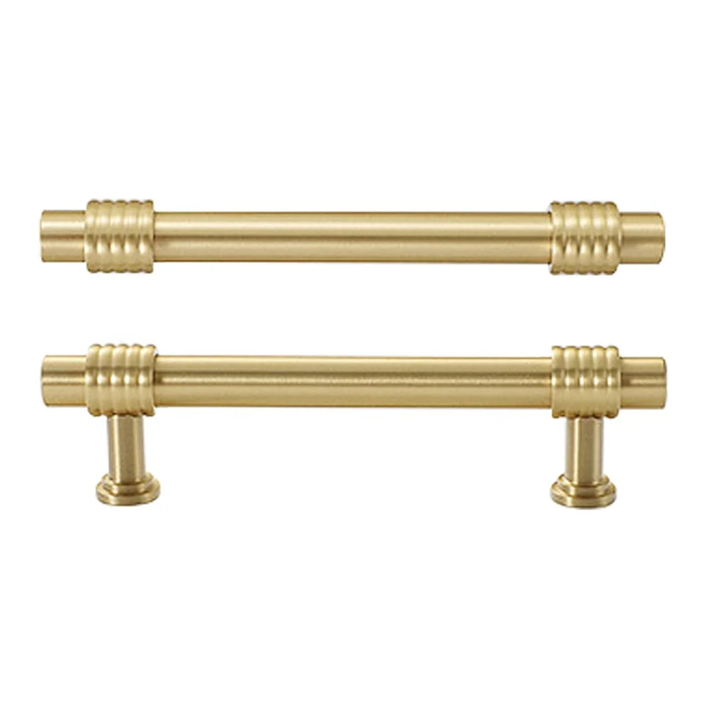 Copper Dresser Pull Kitchen Cabinet Handle Drawer Pull Replacement Home Decorative Hardware with 25mm Screw, 128mm Hole Distance - 1