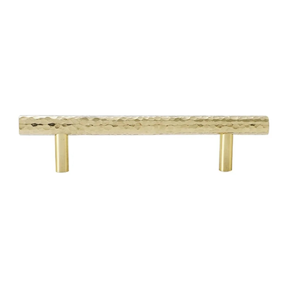 128mm Hole Pitch Stylish Hammered Texture Brass Handle Cabinet Drawer Wardrobe Pull Handle Furniture Parts with 25mm Screw - 1