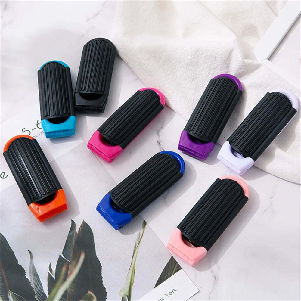 Portable Folding Massage Comb Pocket Size Women Travel Hair Brush with Mirror - Pink - 6