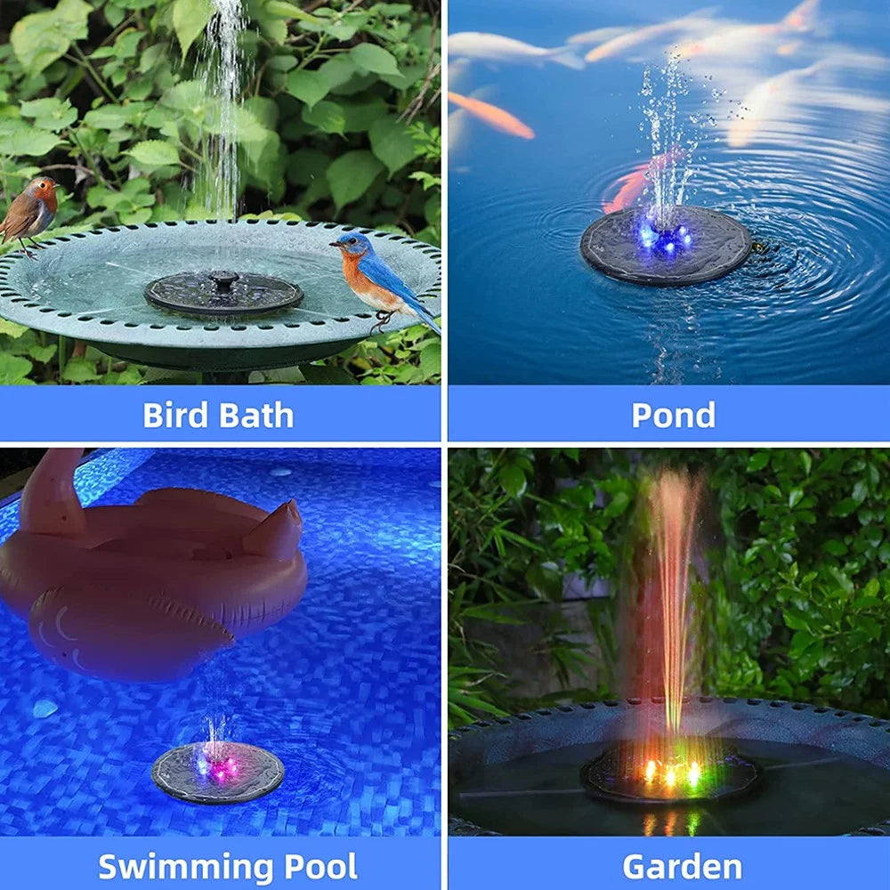 SP13D LED Solar Floating Fountain 3W Water Pump with 900mAh Battery / 8 Nozzles for Outdoor Garden Water Feature - 6
