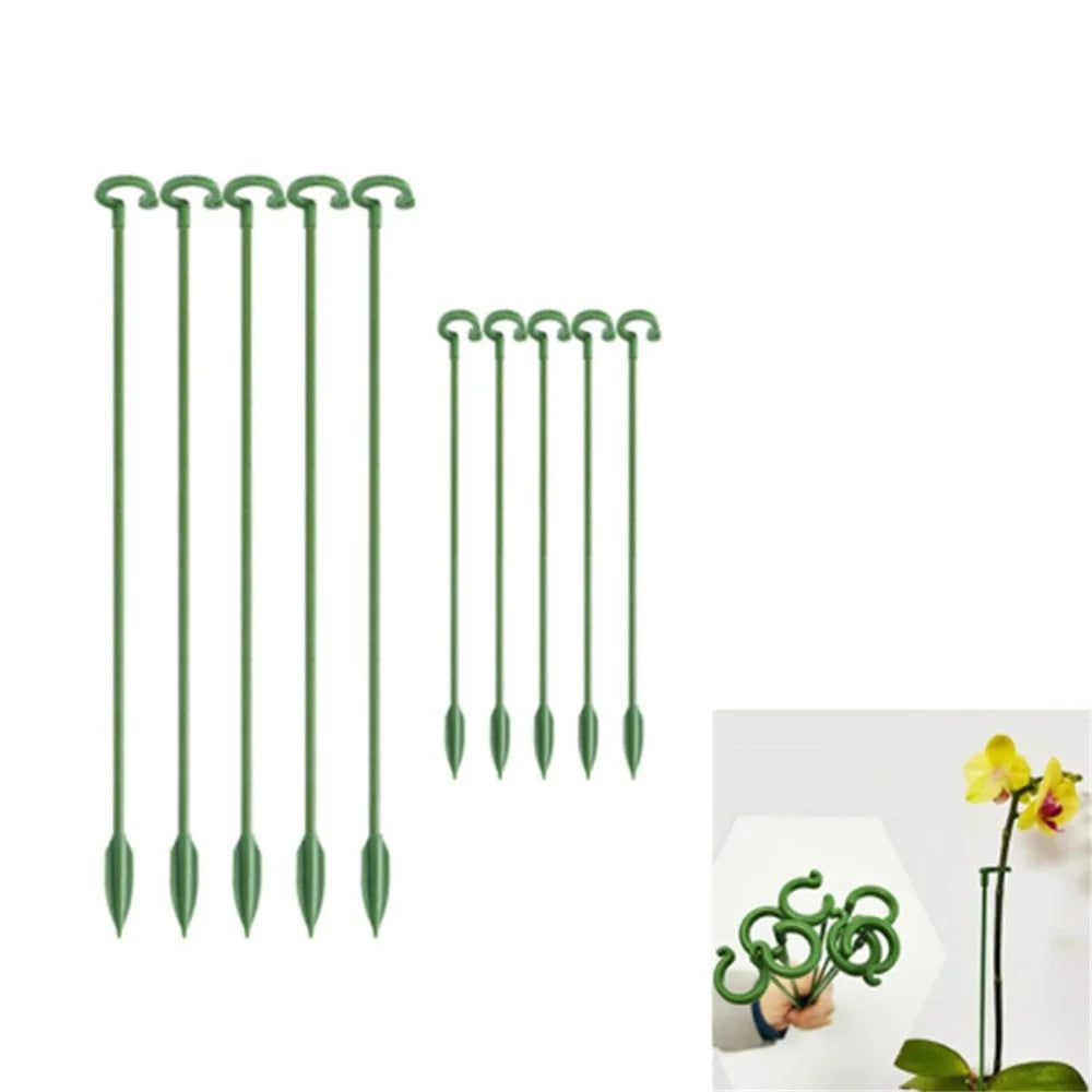 10PCS 17CM Plant Grow Cage Ring Fiberglass Plant Stake Indoor Orchid Rose Single Stem Support Stake - 1