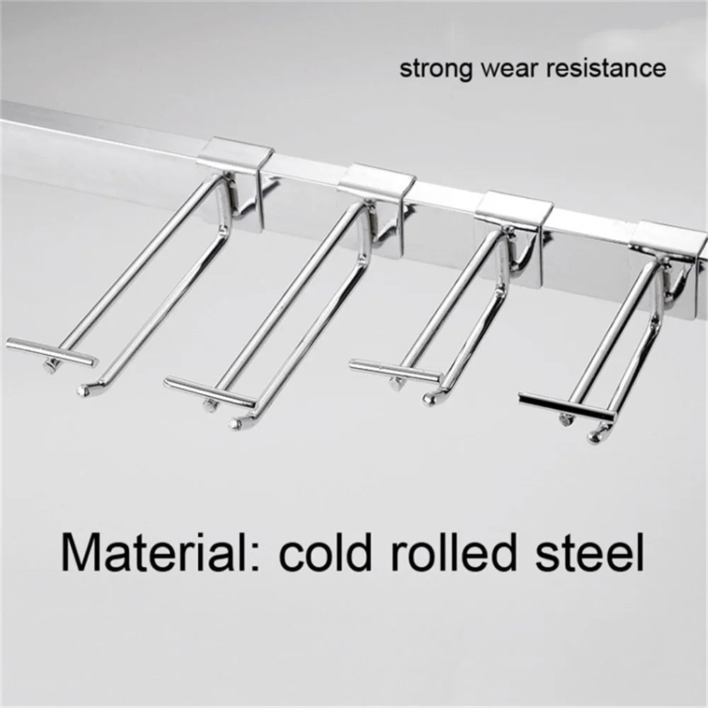 10PCS 15CM Supermarket Square Tube Garage Cold Rolled Steel Wall Hanger Double-Rod Storage Hanging Pole Organizer - 2