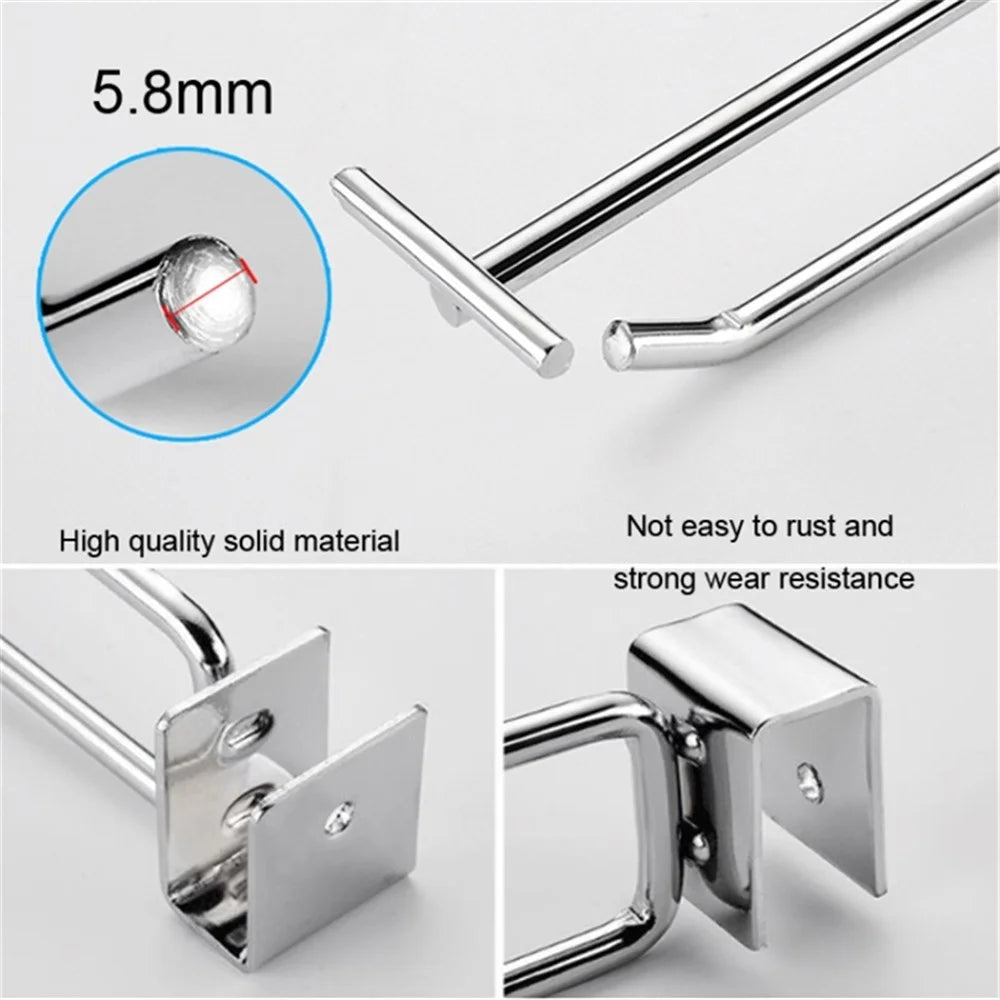 10PCS 15CM Supermarket Square Tube Garage Cold Rolled Steel Wall Hanger Double-Rod Storage Hanging Pole Organizer - 4