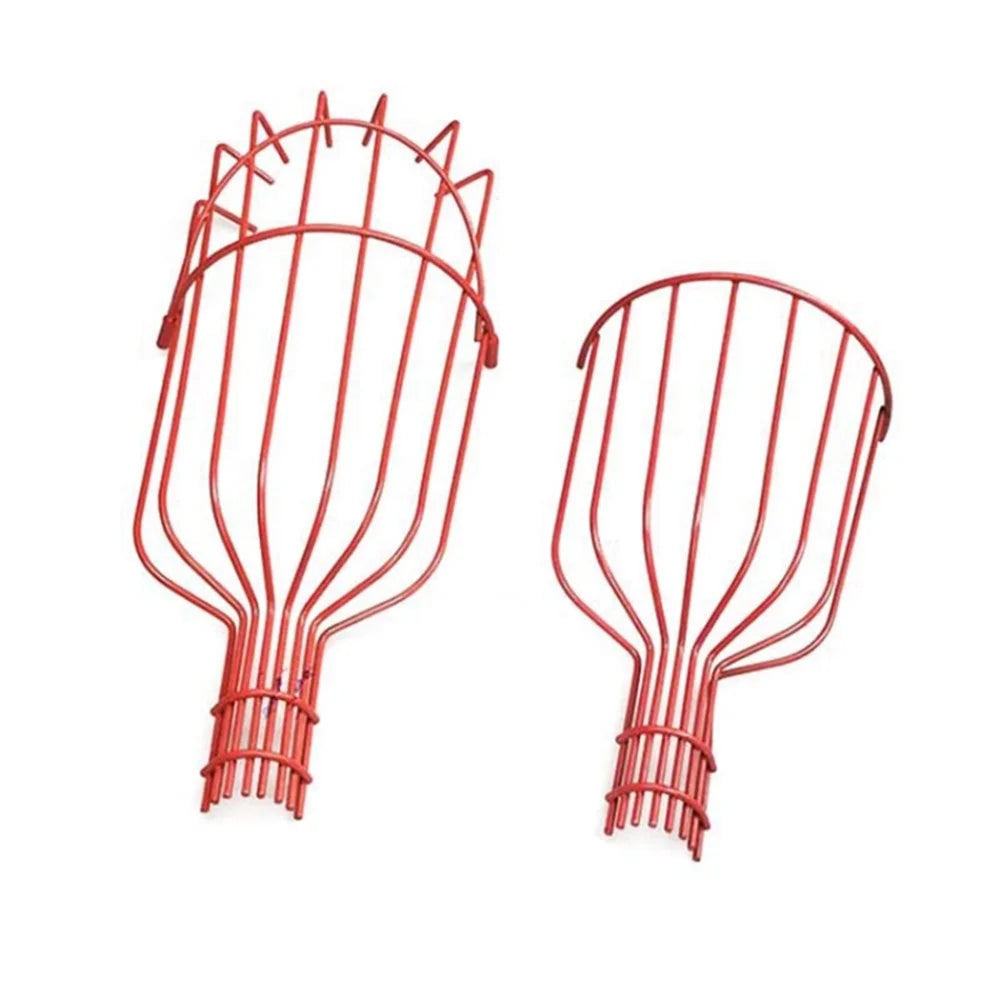 Iron Wire Fruit Picker Detachable Deep Basket Peach Pear Catcher Garden Fruit Picking Tool - Red - 2