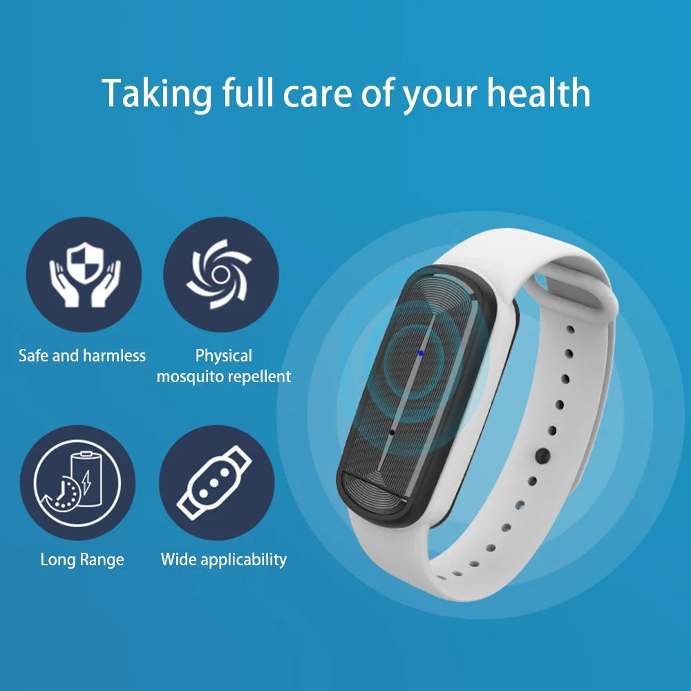 M90 Electronic Ultrasonic Mosquito Repellent Bracelet Outdoor Anti-Mosquito Pest Control Wristband - Black - 3