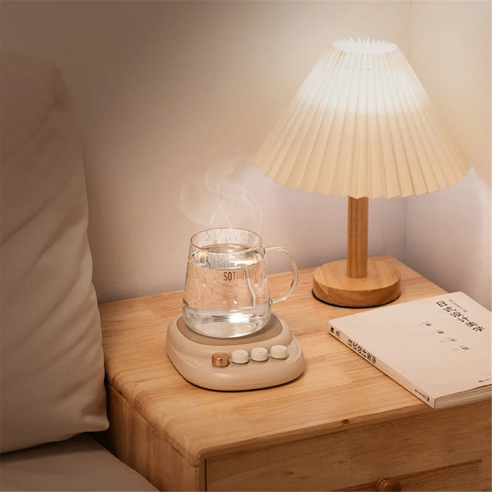 SOTHING Intelligent Thermostatic Coaster 3 Temperature Adjustments Milk Tea Coffee Heating Coaster, EU Plug - Single Core - 3