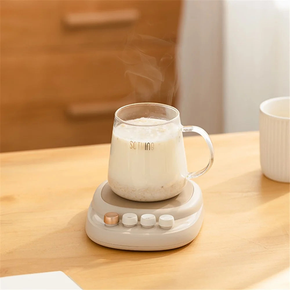 SOTHING Intelligent Thermostatic Coaster 3 Temperature Adjustments Milk Tea Coffee Heating Coaster, EU Plug - Single Core - 6