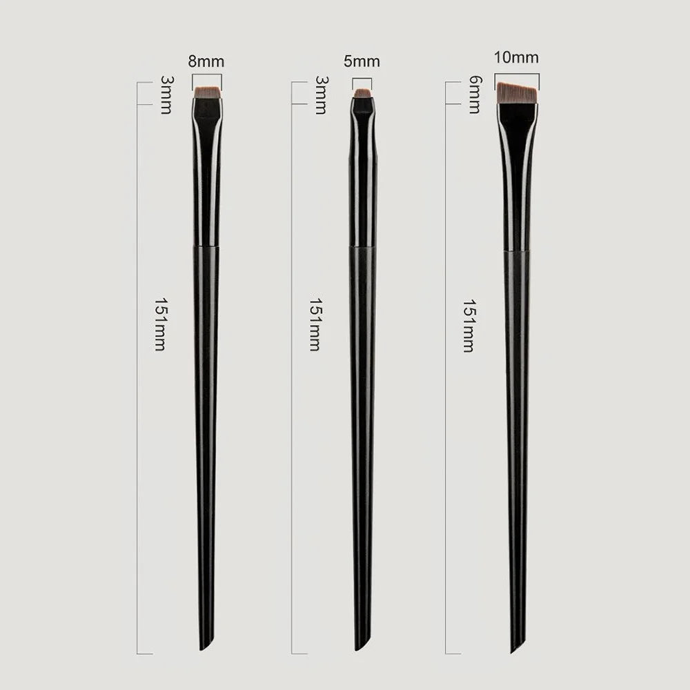 3Pcs / Set Eye Makeup Brushes Eyeshadow Brush Kit Soft Fiber Eyeliner Eyebrow Makeup Tool - Black - 4