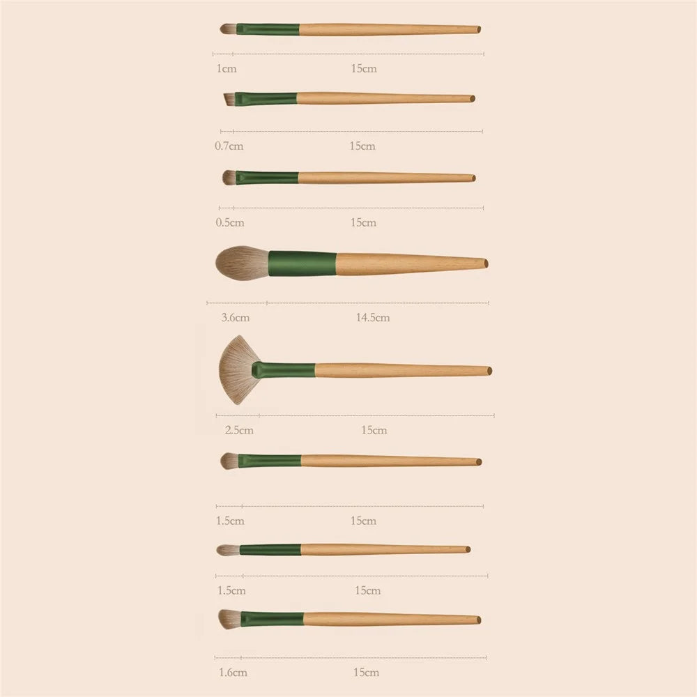 10Pcs / Set Makeup Brushes Synthetic Bristle Brushes with Storage Bag for Eyeshadow Concealer - 7