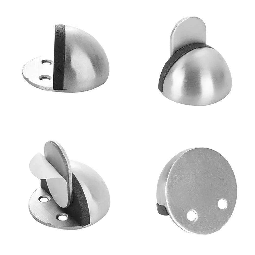 Floor Mounted Door Stopper Stainless Steel Hemisphere Door Bumper with Screw, Expansion Tube for Wall Protection - Original Color - 2