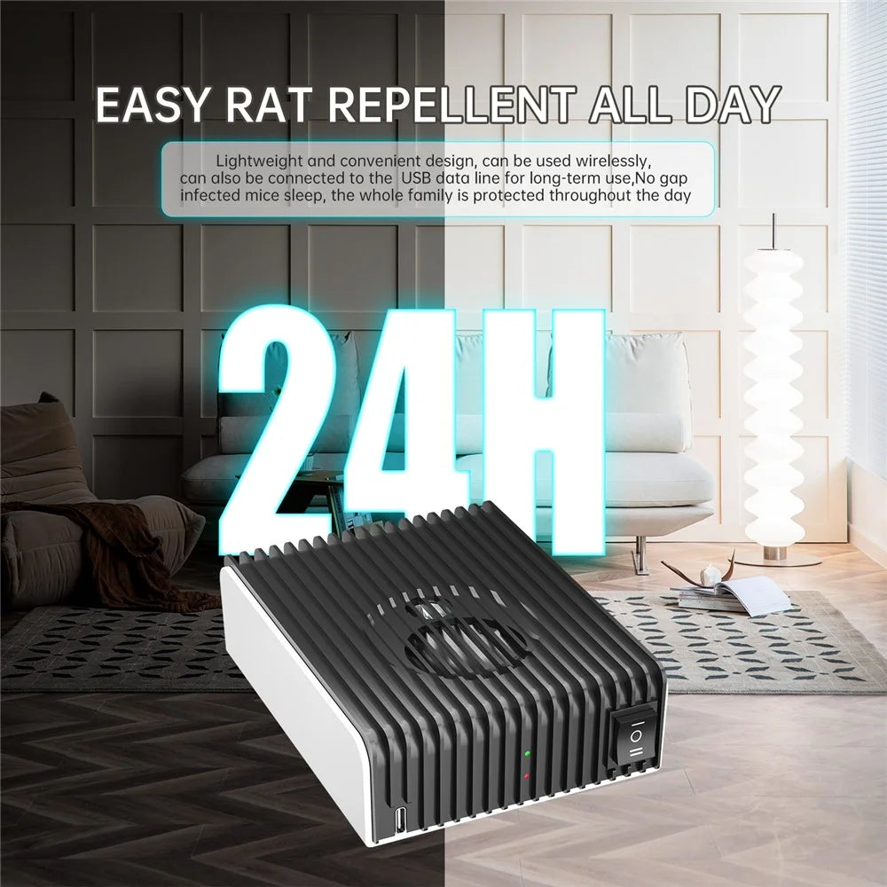 Multi-function Rodent Repeller 360 Degrees Indoor and Outdoor Ultrasonic Insect Mouse Repellent Device - 2