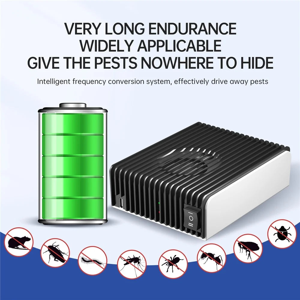 Multi-function Rodent Repeller 360 Degrees Indoor and Outdoor Ultrasonic Insect Mouse Repellent Device - 4