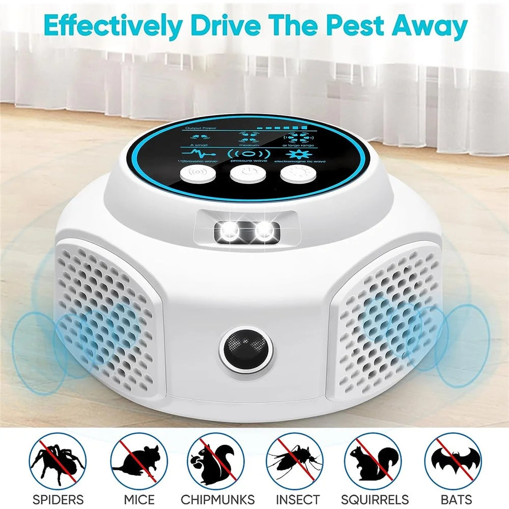 Ultrasonic Pest Repeller 360-Degree Rodent Mice Repellent Mouse Deterrent Rat Repeller for Attic Garage Barn - White / US Plug - 4