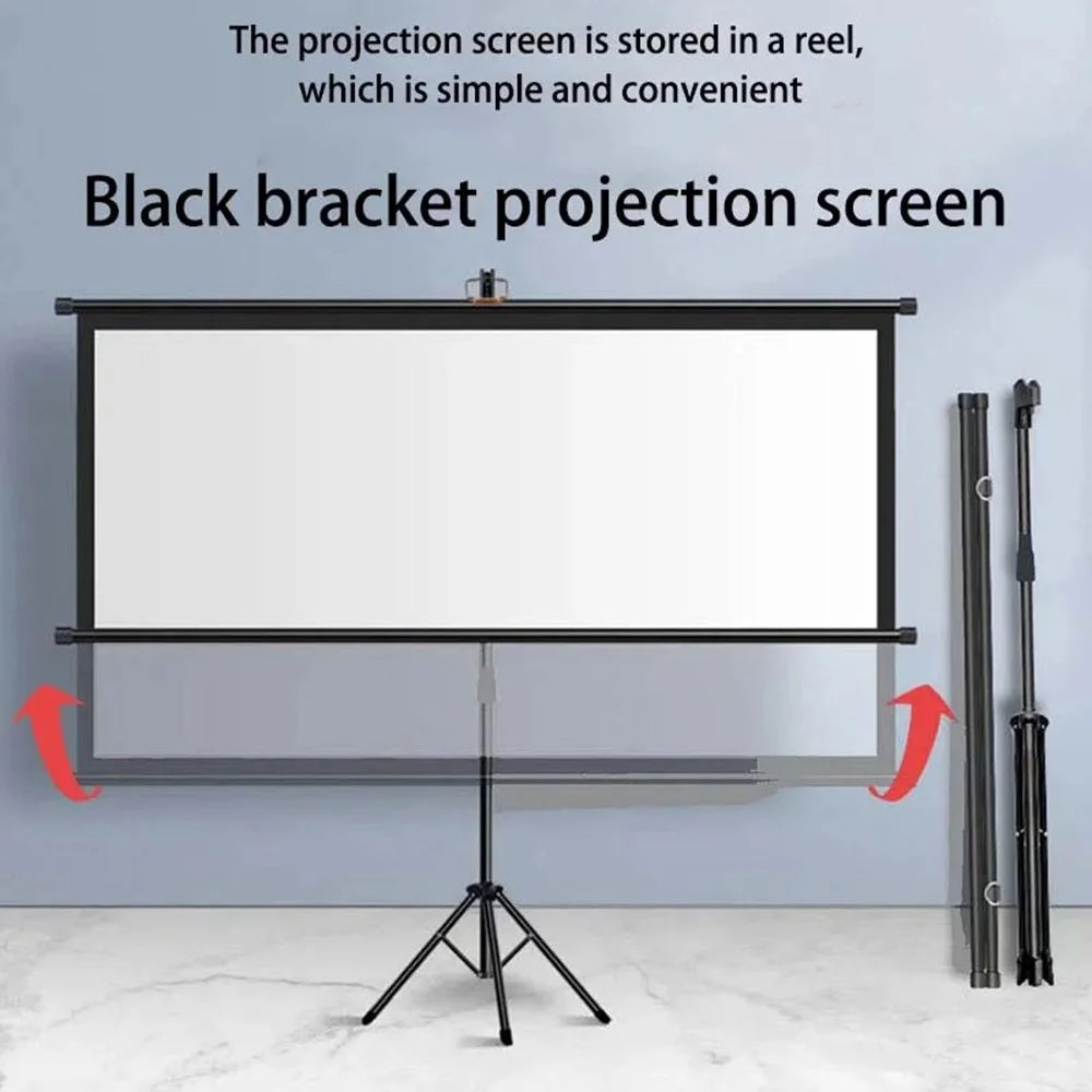 4K Photon Projection Screen Portable Wall Mounted / Floor Standing 60-Inch Projector Screen - Black / 4:3 - 5
