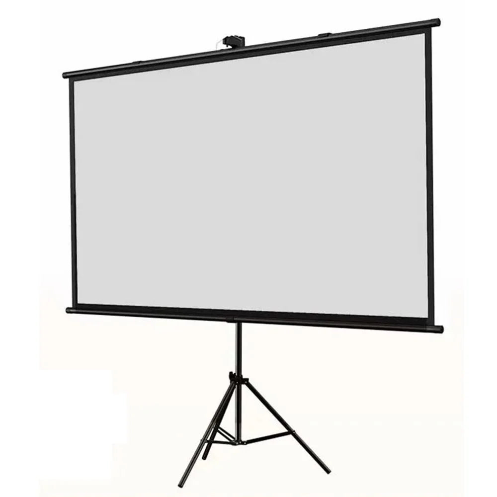 Wall Hanging Thickened Fiberglass Projection Screen Ground Stand 60-Inch Projector Movies Screen - Black / 4:3 - 1