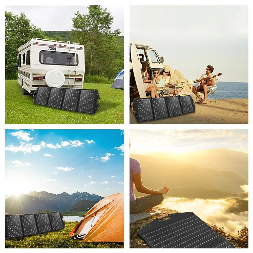 HAWEEL HWL2766B 100W 4-folding Monocrystalline Solar Panel Pack Outdoor Waterproof Mobile Charger - 7