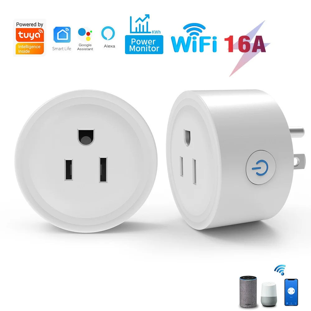 WHM02 20A US Plug WiFi Outlet Smart Tuya Socket with Measure, Cell Phone Remote / Voice Control, Timer - 2