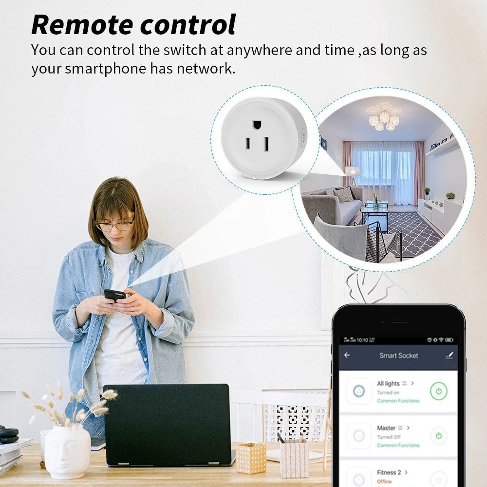 WHM02 16A US Plug WiFi Socket with Measure, Timer Switch APP Remote / Voice Control Smart Tuya Outlet - 3