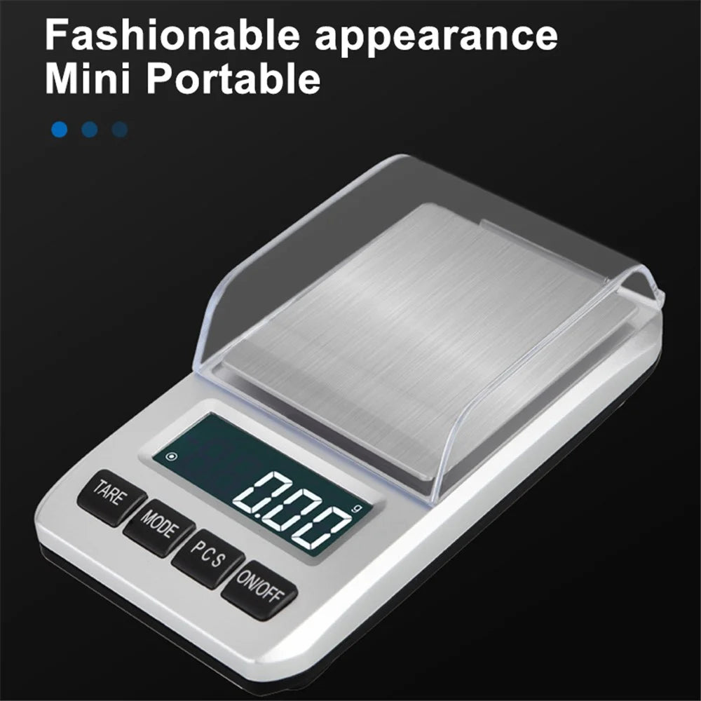 200g / 0.01g Stainless Steel Mini Electronic Scale 6 Units Pocket Jewelry Scale with 1g Calibration Weight - 4