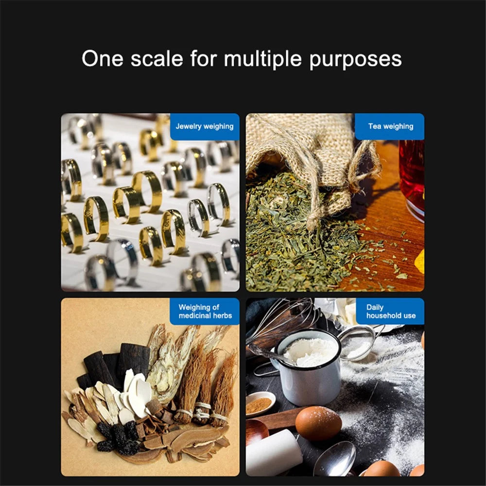 200g / 0.01g Stainless Steel Mini Electronic Scale 6 Units Pocket Jewelry Scale with 1g Calibration Weight - 7