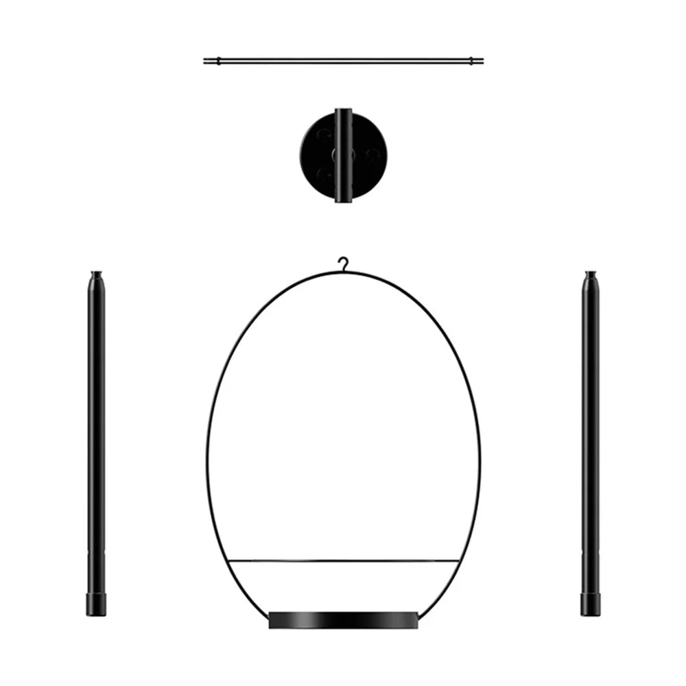 001 Hanging Flower Pots Wall-Mounted Planter Rod with Detachable Baskets (Set of 2) - Black - 5