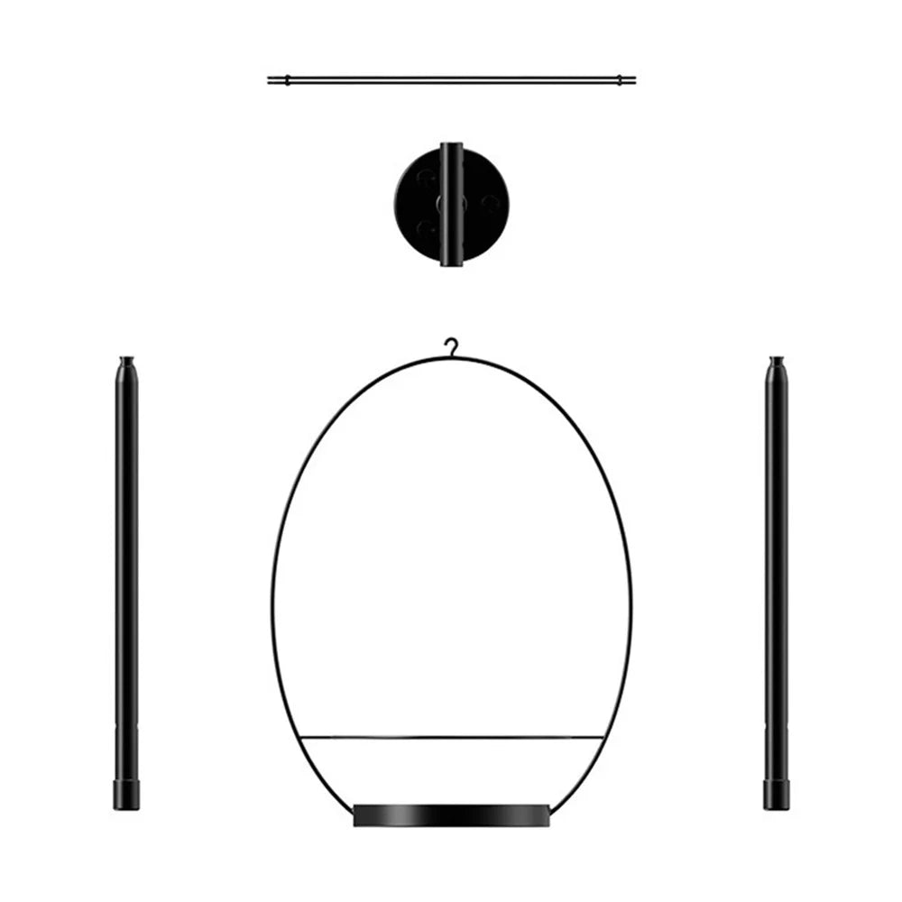 001- ZJY-GT3 ZJY-GT2 Set of 3 Hanging Plant Hangers Detachable Wall-Mounted Flower Pot Holder - Black - 7