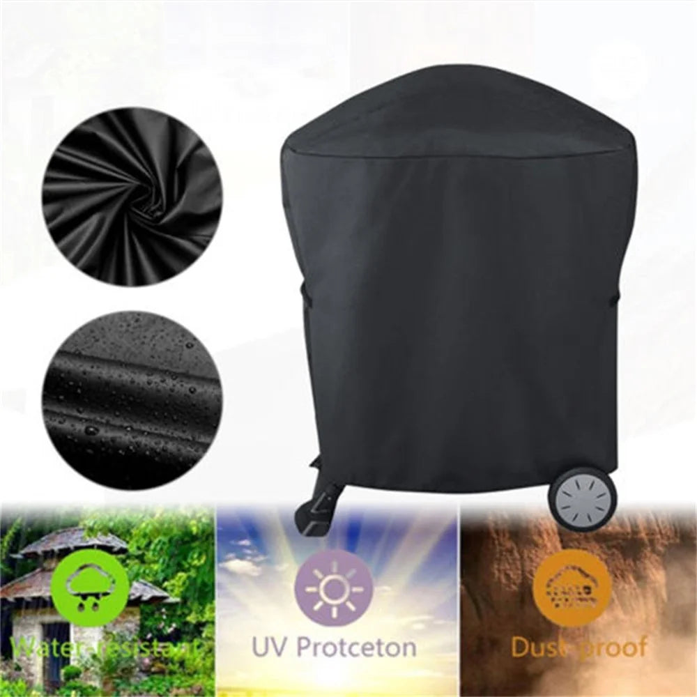 For Weber Q1000 Q2000 210D Oxford Cloth Barbecue Grill Cover Waterproof Dustproof BBQ Grill Cover, 54x76x69cm - 3