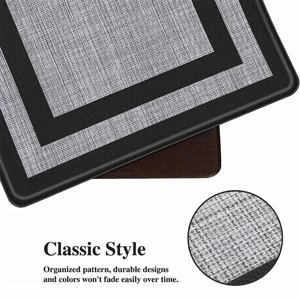 45x150cm PVC Carpet for Kitchen Bathroom Entryway Balcony Non-Slip Floor Mat - Black - 2
