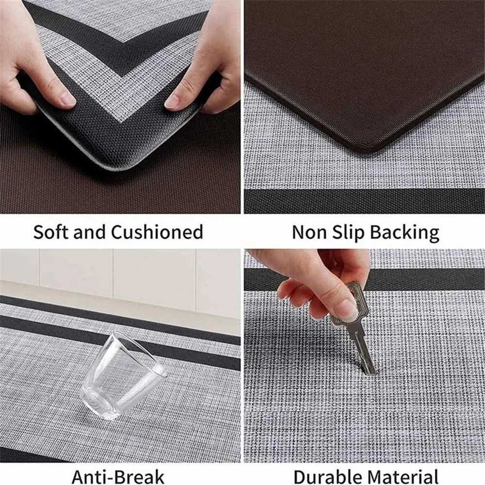 45x75cm PVC Anti-fatigue Anti-slip Floor Mat Kitchen Bathroom Bedroom Floor Mat - Black - 4
