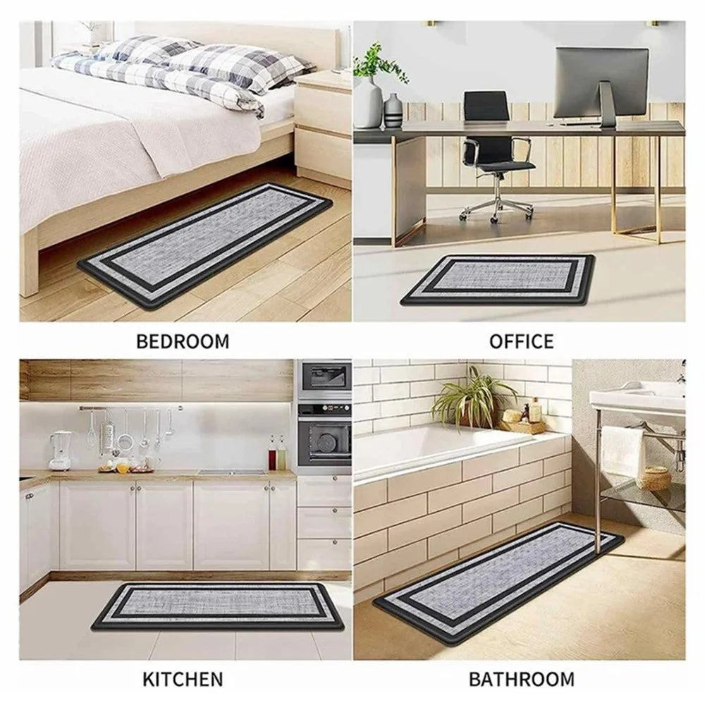 45x75cm PVC Anti-fatigue Anti-slip Floor Mat Kitchen Bathroom Bedroom Floor Mat - Black - 5