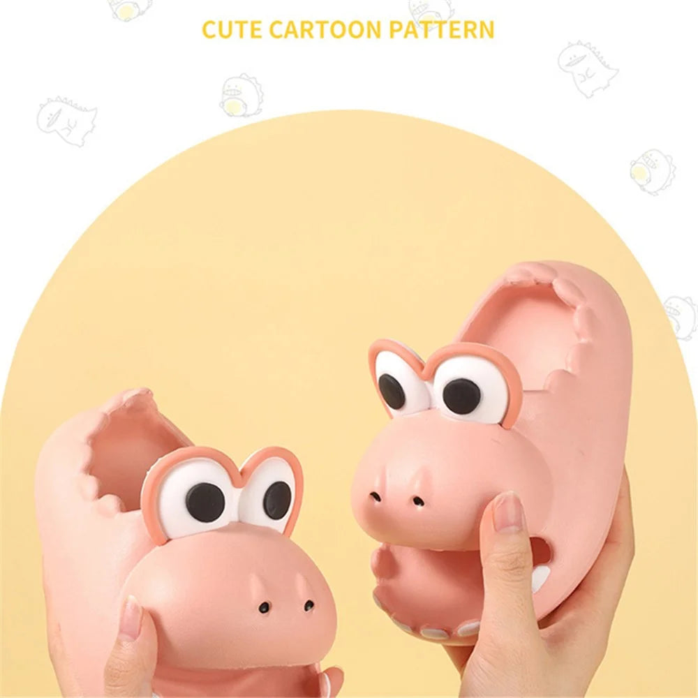 1 Pair Cartoon Dinosaur Kids EVA Slippers Non-Slip Thicken Sole Slippers - Pink / Size 200 - 2