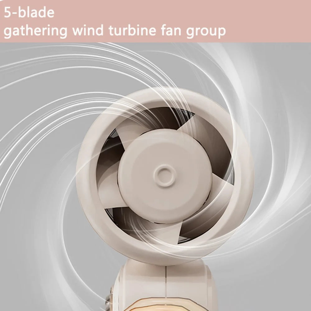 C06 Portable USB Rechargeable Mini Fan High Speed 100 Levels Adjustment Digital Display Handheld Fan - White - 4