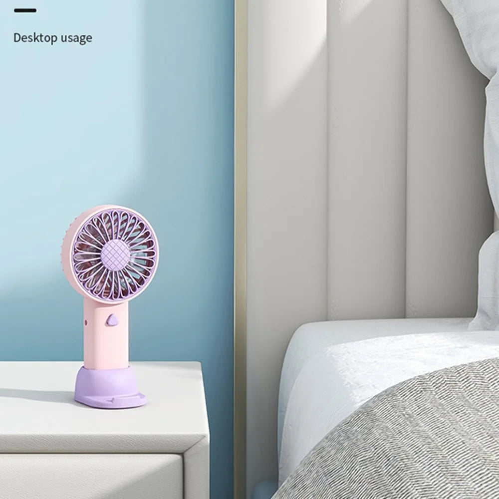 F011 Sunflower Shape Mini Desk Fan Rechargeable Portable Cooling Fan with Phone Holder - Yellow - 3