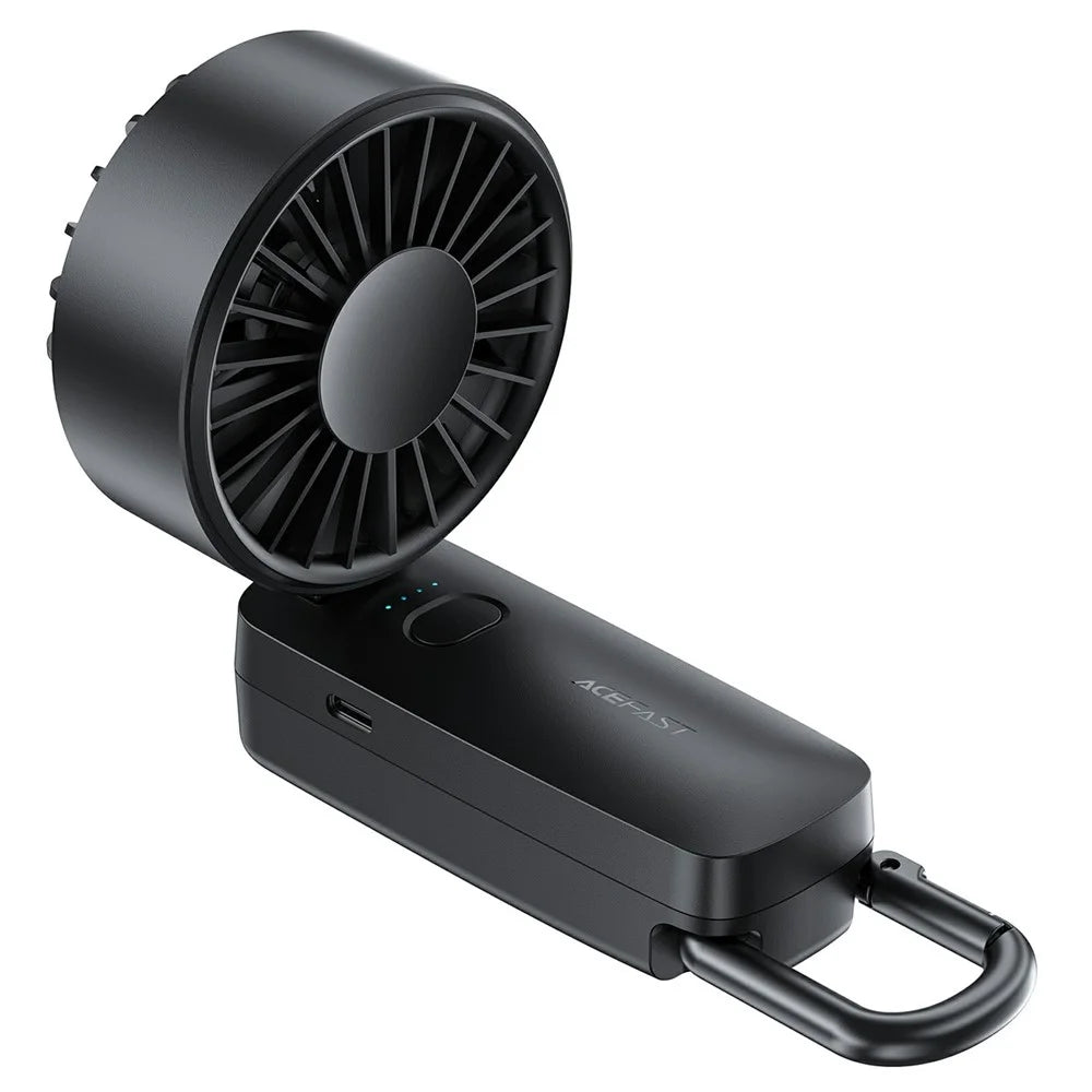 ACEFAST YF2 Handheld Fan 1800mAh Foldable Portable Mini Fan 4 Speed Adjustment Fan for Outdoor Travel - Black - 4
