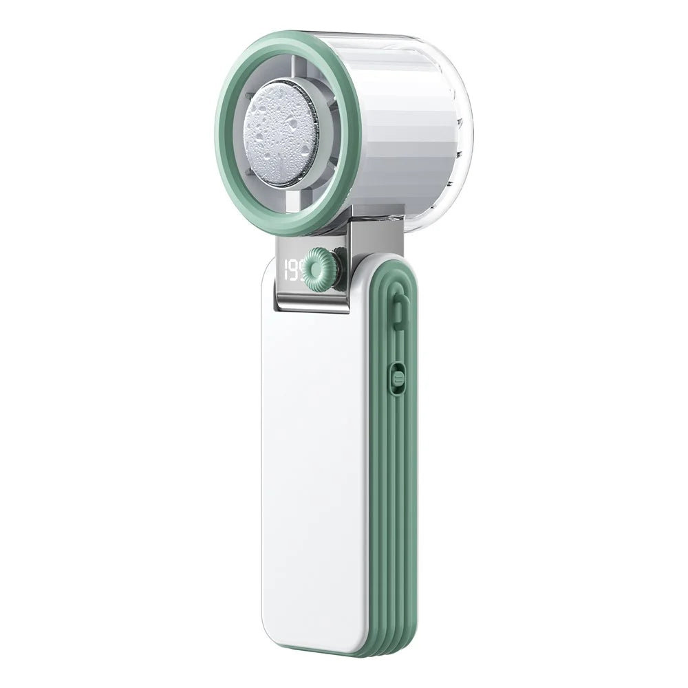Y31 Mini Handheld Fan 3600mAh LED Display 199 Speed TEC Superconducting Cooling Foldable Neck Fan for Outdoor - White - 1