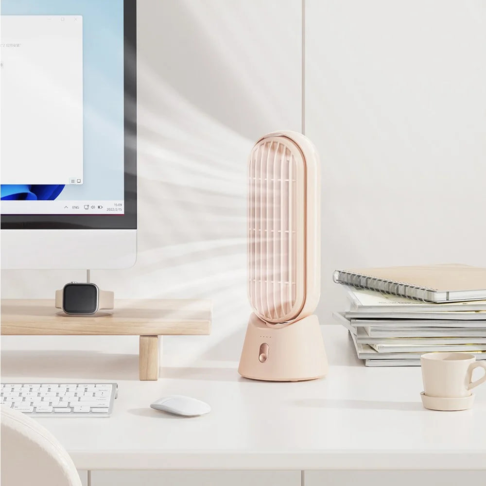 SOTHING Desktop Tower Fan USB Powered Bladeless Mute Standing Desk Fan for Home Office, EU Plug - 6