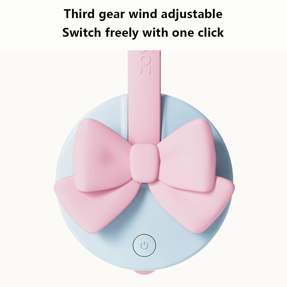 ZOYZOII F8 Three Speeds Cooling Fan Children Bladeless Neck Hanging Fan - Bowknot - 3