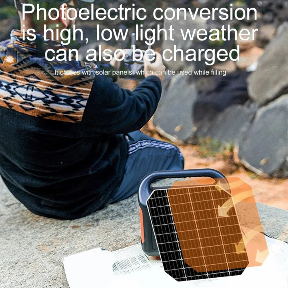 x99 Solar USB Fan 5200mAh Power Bank Phone Charger with Light for Home Outdoor Camping - Blackish Green - 2