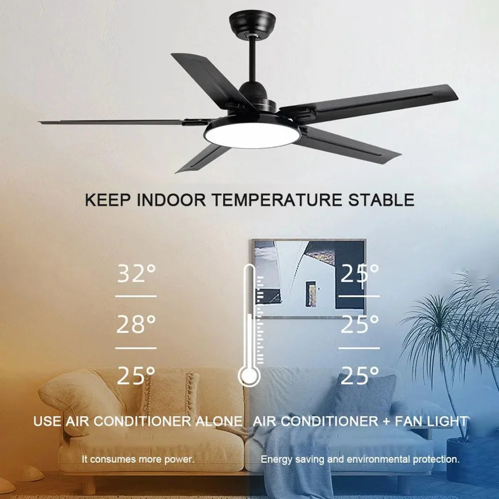 42-inch Integrated Chandelier Iron Blade Ceiling Fan Lamp with Remote Control and Wall Control - Black - 4
