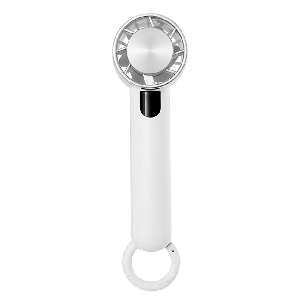 U-32 Handheld Cooling Fan Digital Display Portable Mini Desktop Fan for Home / Outdoor - White - 2