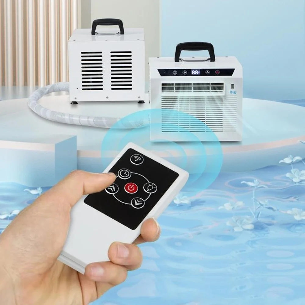 Portable Split Air Conditioner with 1.5m Connecting Hose 1300W 3000BTU Mini AC Unit for Camping RV Car, EU Plug - White - 7
