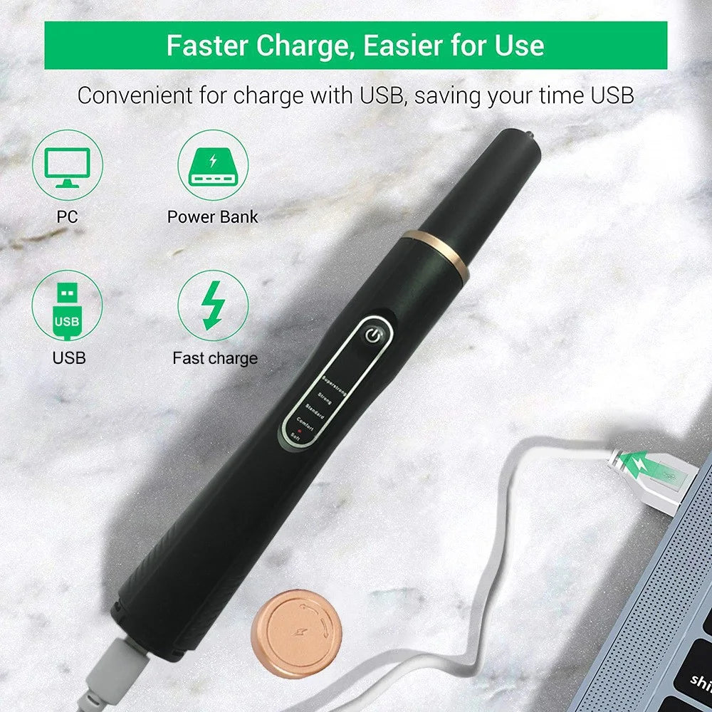 H02077 Plaque Remover Ultrasonic Scaler Tooth Cleaner 5 Modes Rechargeable Teeth Stain Remover Tool - Black - 4