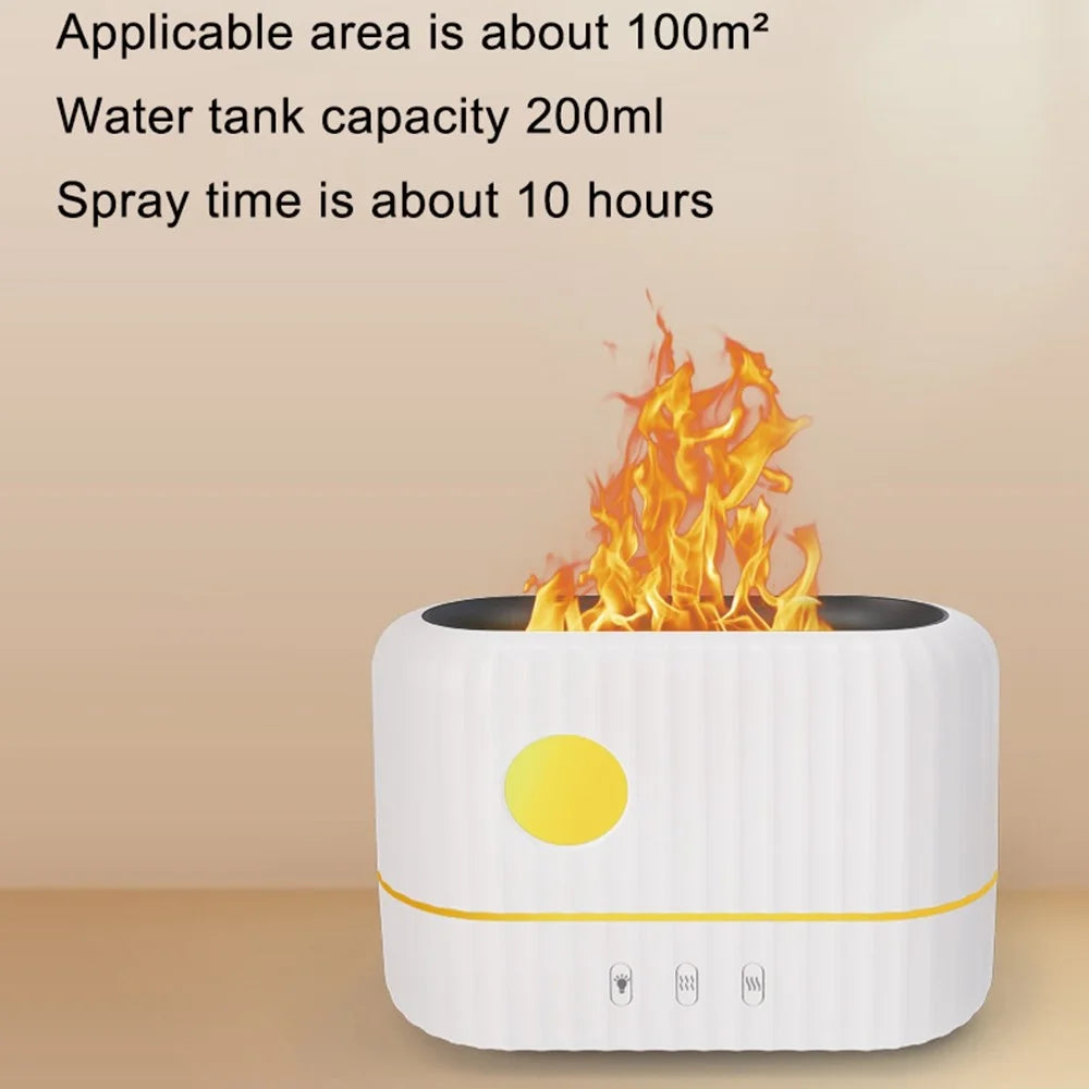 H8 Simulation Flame Aroma Air Humidifier Desktop Mist Humidifier Aromatherapy Diffuser for Home Office - White - 4