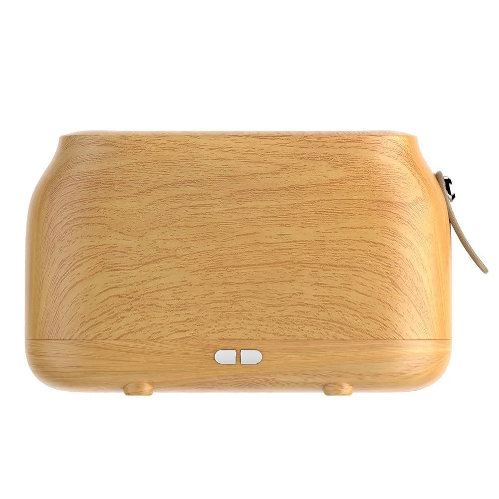 HZ005 Nordic Style Air Humidifier Simulation Flame Aroma Desktop Mist Humidifier Aromatherapy Diffuser for Home Office - Wooden Texture - 2