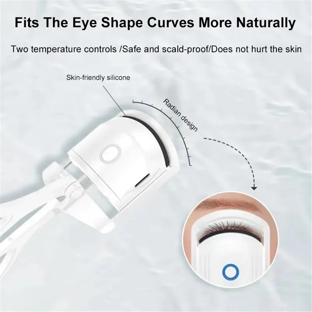 WD-888 Heated Eyelash Curler USB Rechargeable Electric Eyelash Curler Quick Curling Eye Lashes - White - 5